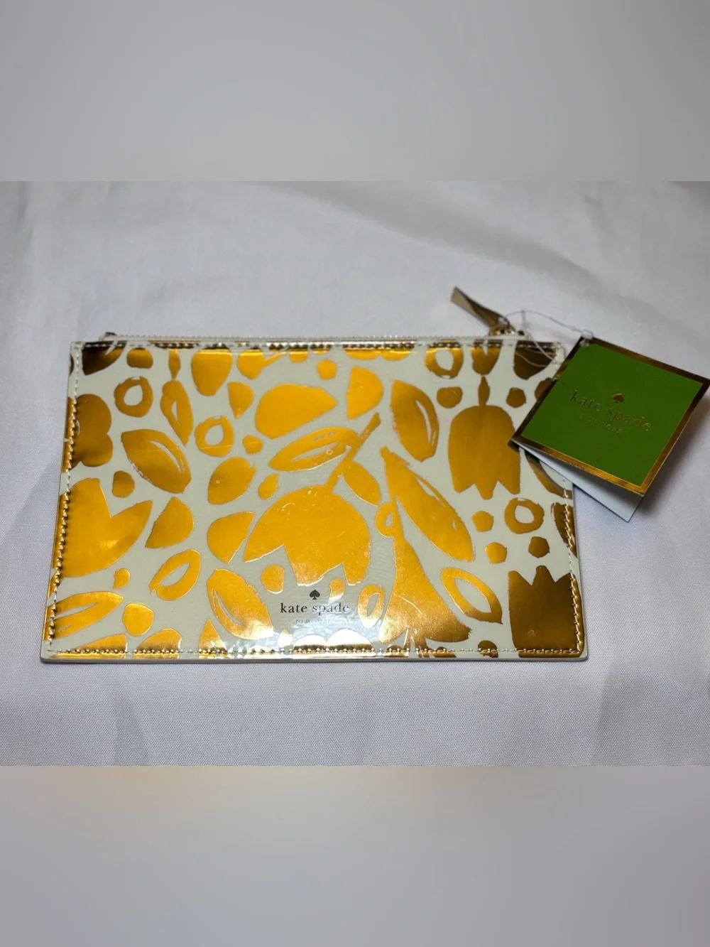Kate Spade ♠️ Golden Floral pencil pouch